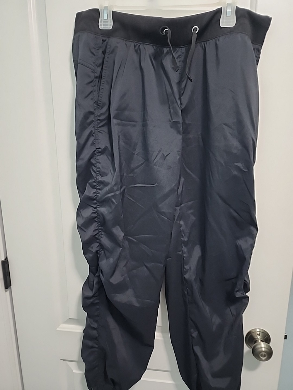 Women's Black Drawstring Athletic Pants Plus Size